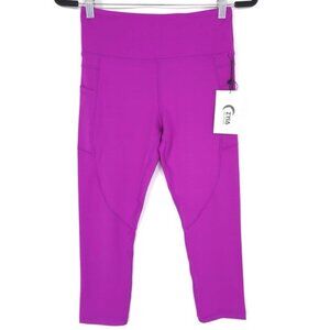 NWT ZYIA ACTIVE Women's Leggings Size‎ 6-8 Magenta Light N Tight Capri 20"